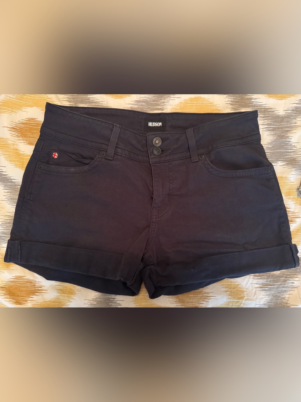 Hudson Black Ruby Mid-Rise Denim Shorts